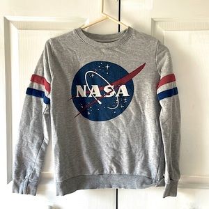 Cropped NASA print sweatshirt